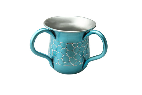 Teal Wash Cup with Enamel Design