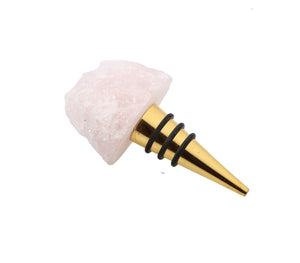Bottle Stopper	with Pink Agate Stone