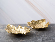 Load image into Gallery viewer, Set of 2 Gold Metal Leaves