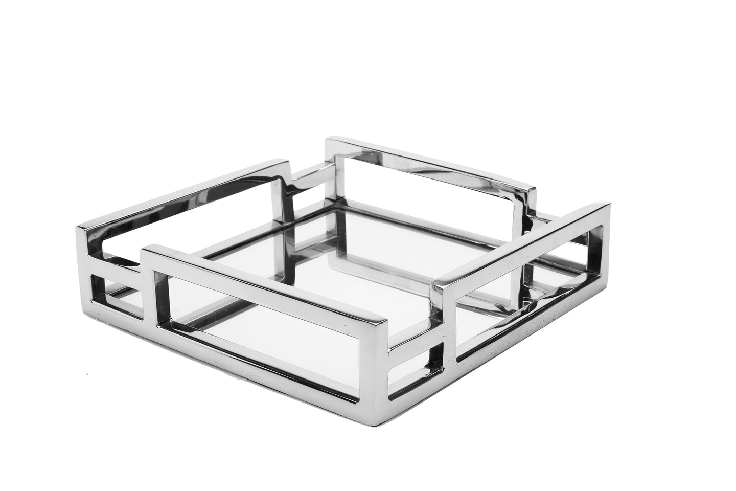 Square Mirror Napkin Holder with Layered Loop Design