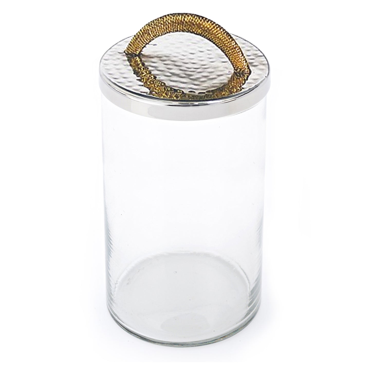 Glass Canister with Stainless Steel Lid and Gold Handle, Small