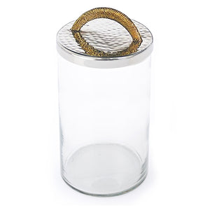 Medium Glass Canister with Stainless Steel Lid and Gold Handle