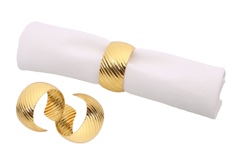 Set of 6 Gold Napkin Rings