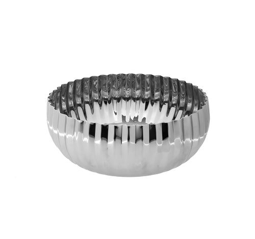 Stainless Steel Round Bowl With Ruffle Design