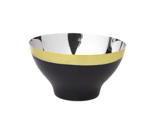 Black and Gold  Bowl with Stainless Steel interior