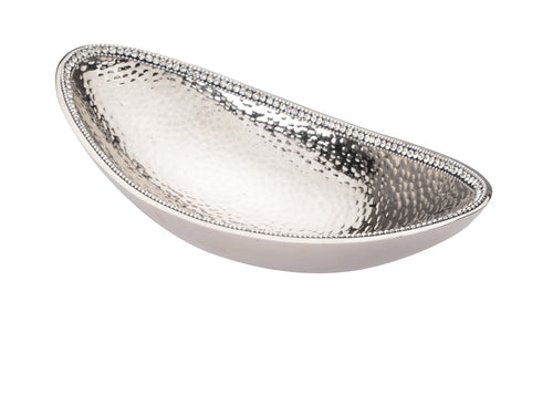 Stainless Steel Boat Bowl with Crystal Beads