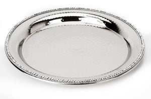 Stainless Steel Round Tray with Crystal Beads