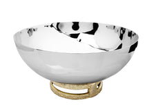 Load image into Gallery viewer, 11.5&quot; Stainless Steel Bowl with Gold Loop Base