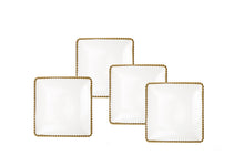 Load image into Gallery viewer, Porcelain White Plates with Gold Beaded Design